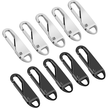 Glidelås-trekk erstatning 10 stk, avtakbar glidelås-trekk i metall for kofferter, frakker, støvler, ryggsekker