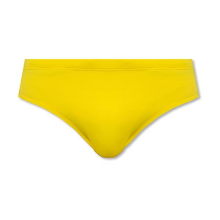 Dsquared2 Swim briefs with logo , Geel , Heren , Maat: S Badmode