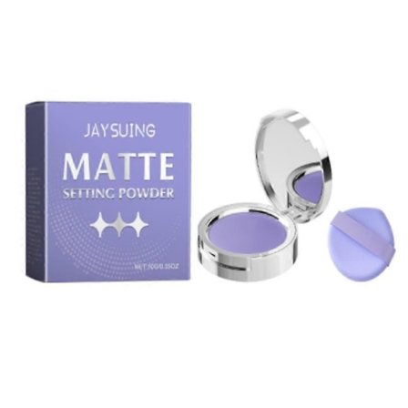 Lavendel Setting Powder Langvarig Oljekontroll Vanntett Concealer Kvinner Bærbar Matt Kompakt Ansiktsløs Pudder Sminke