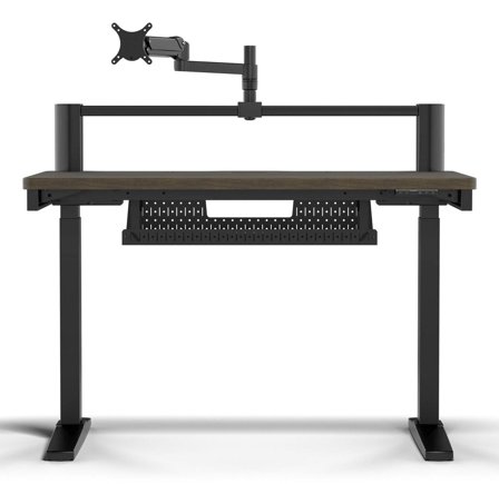 Corsair Platform:4 Elevate Skrivebord (sort/mørk tre) Høydejustering, 120cm, modulært skinnesystem, inkludert monitorarm