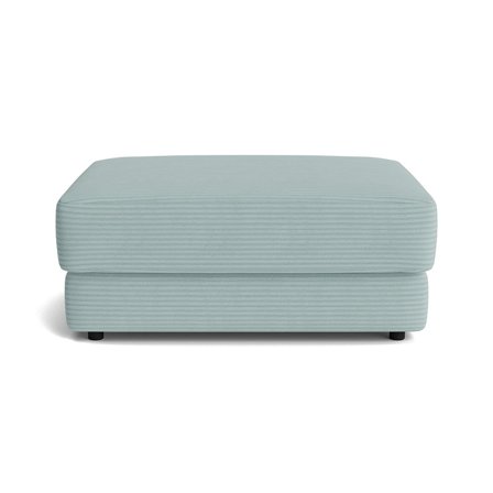 Sevilla Pouf Hocker in Lincoln Pastel Blau, moderner Polsterhocker mit eleganter Cord-Struktur, bequeme Polsterung, ideale Sitzhöhe 43cm