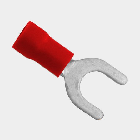 Isolierte Gabelkabelschuhe Skyllermarks, M6, passend für Kabel 0.5 - 1.5 mm², 10-Pack, rot - Boot