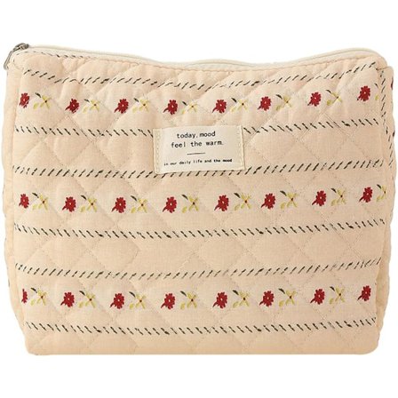Makeup Taske Stor Kapacitet Toilet Taske Blomster Makeup Organizer Taske Bomuld Makeup Taske Rejse Makeup Pung