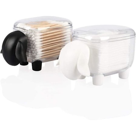 Q-tips holder dispenser, akryl bomullsholder, oppbevaringsbeholdere, sett med oppbevaringsbokser, baderomstoalettbeholder
