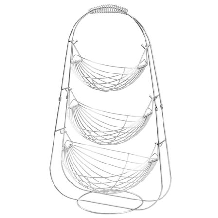 Fruktkorg med tre korgar - krompläterat stål
