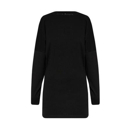 Palm Angels, Dress with logo Zwart, Dames, Maat:L,Katoen