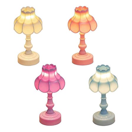 Bærbar Blomsterknopp LED Bordlampe Batteri Skrivebordslampe LED Nattlys for Soverom Kaffebar Dekorasjoner Nattbord Lys Flerfarget[D]