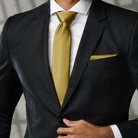 Lesklá zlatá kravata 8 cm Basic pro muže - Jednobarevné kravaty