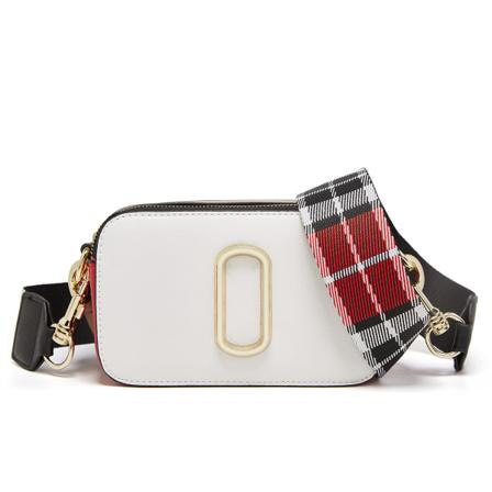Kvinner Damehåndveske M bred skulderrem Mote Colorblock kameraveske White