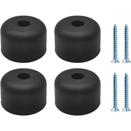 Runde Møbelben 4 stk Sorte Møbelben Ø 50 x H 30 mm Sofaben Møbelfod Skabben med 4 stk Skruer