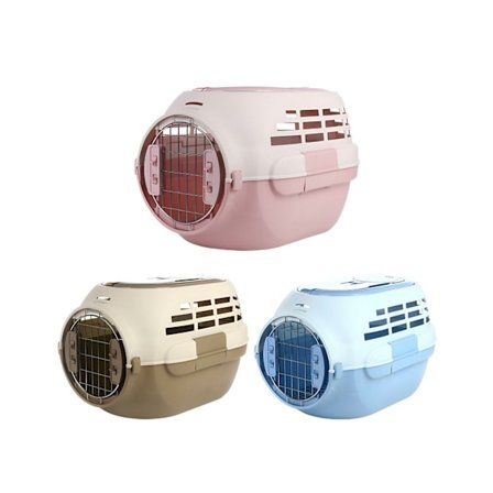 Hunde- og kattebur med stort rom, avtakbart soltak, luftbur for dyretransport, brun