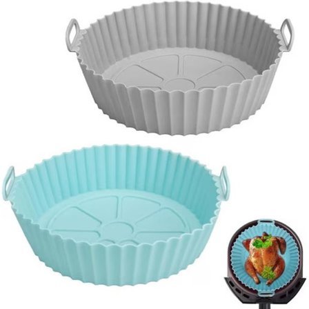 Silikonform Air Fryer, Återanvändningsbar Silikonform Air Fryer Silikonskål – Diskmaskinsäker