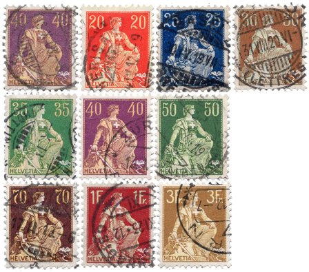 Schweiz 1908 - MICHEL 101x-110x - Stemplet
