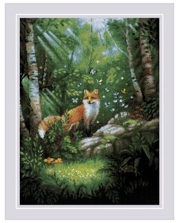 Broderikit Tavla Räv i skogen - Riolis