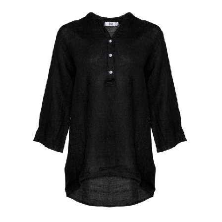 Tiffany 17661, Shirt, Linen - Black Blusar Dam Svart L-XL