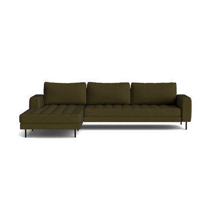 Rouge XL chaiselong sofa, venstrevendt - Basel Grøn - 310x185x89cm - Sofa, chaiselong - Blød/Medium siddekomfort og vendbare ryghynder