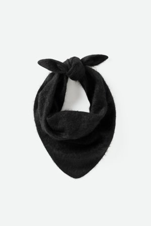Soft Goat - Brushed Triangle scarf - Cashmere scarf - One Size - Black
