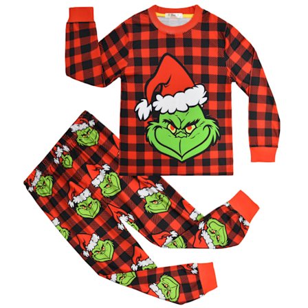 Barnens Hur Grinch Stole Christmas Pojkarnas Pyjamas Set Långärmad Byxor