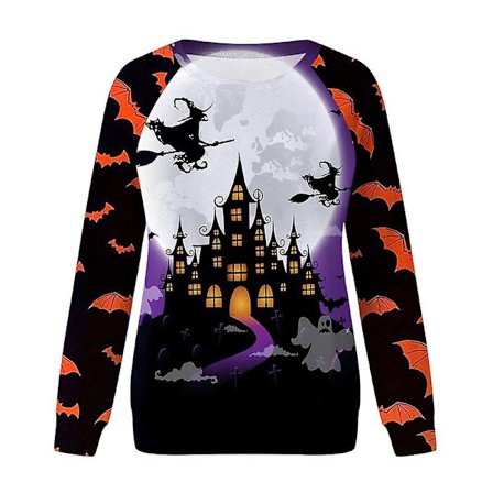 Halloween Puserot Naisten Syksy Kurpitsa Pitkähihaiset Paidat Pusero Pumpkin Graafinen printed Crewneck Pusero