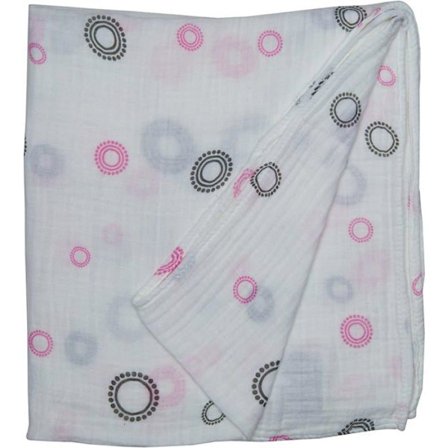 Lulujo - Muslin swaddle - Rosa cirklar - ELEMENT FÖR BARN