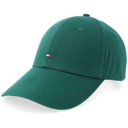 Tommy Hilfiger - Grön adjustable Keps - Th Flag Cotton 6 Panel Cap Darkened Emerald Adjustable @ Hatstore