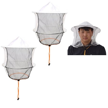 Hvide 2-delt biavlerhatte til bier, myg, insekter, myg, med net til mænd, kvinder, børn