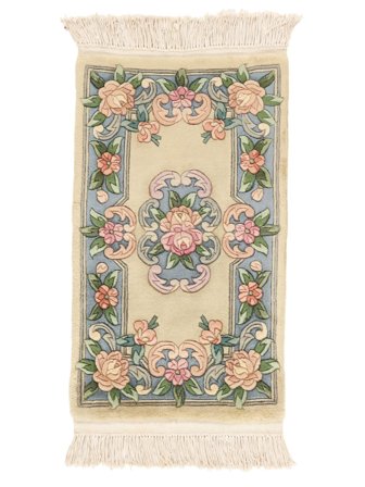 Hand Knotted China 90 Line Rug 60X90 Wool Beige/Orange Small