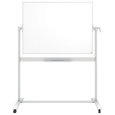 NOBO Whiteboard, mobil, magnetisk stålyta, Nano Clean , dubbelsidig, 1 200 x 900 mm, vit - Lyreco - Kontorsmöbler och inredning - Whiteboardtavlor och