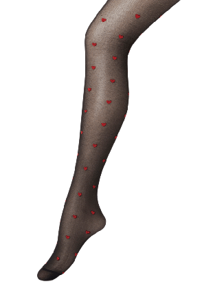 Å WOMAN Strumpbyxor med hjärtan Svart M