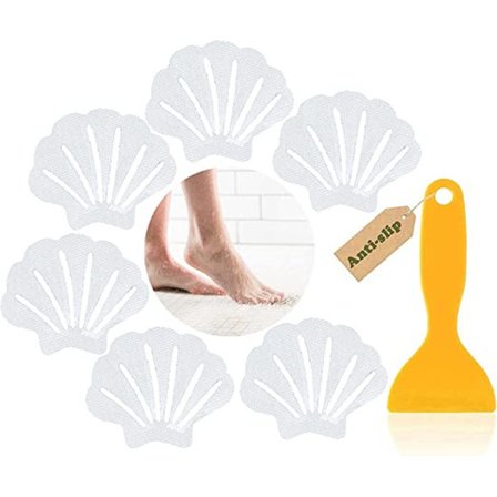 Transparent anti-skli klistremerke skallform (6 stk, transparent