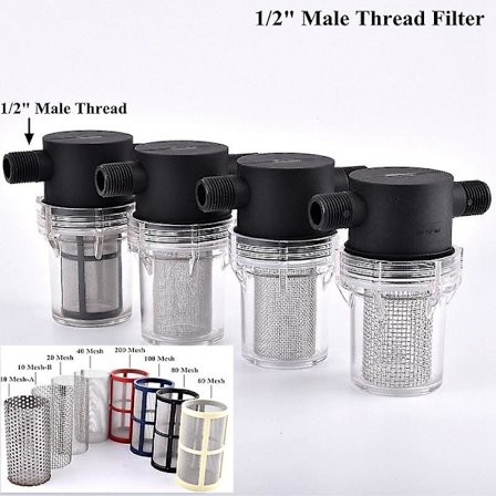 1/2 tums trädgårdsbevattningsfilter akvarium vattenpump inlopp vatten inline nätfilter damm biltvätt bevattningsfilter skärm