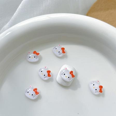 10 stk 3D KT Nail Art Decoration e Cartoon Resin Nail Ornament M Red