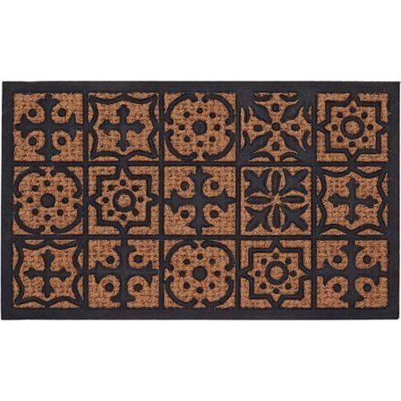 Kookoskuitu- ja kumimatto, jossa on 75 x 45 cm Mosaiikki-kuvio