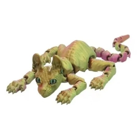 Kreativ 3D-printet Sphynx Kat Model Legetøj Hårløs Kat Model Realistisk Figur Leddelt Kat Fidget Legetøj Til Katteelskere Samling (FMY)