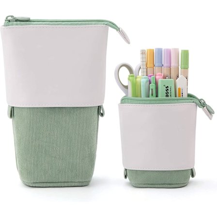 Grønn sammenleggbar pennal, 2 i 1 sammenleggbar pennal, p