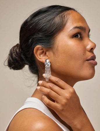 Earrings, Solange Silver Enamel Copenhagen