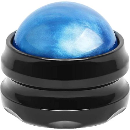 Blå massagebold til yoga og myofascial release til ømme muskler, skuldre, nakke, ryg, fødder og hele kroppen