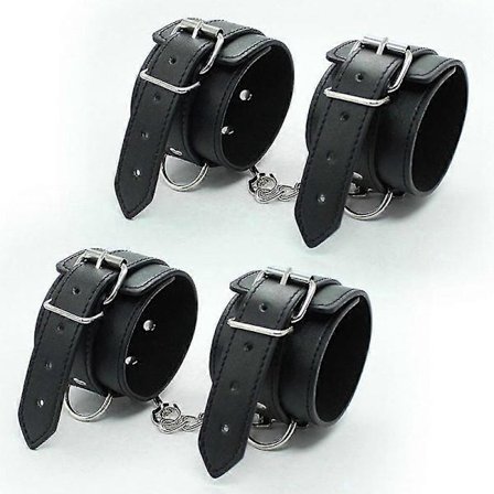 Lær Ankelstropp Flørt Leketøy Håndjern Trenings Fitness Mansjetter Og Ben