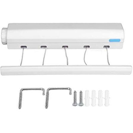 Tilbagetrækkelig Tøjline Udtrækkelig Vaskelinje Tov Væghængt Tørresnore Hænger