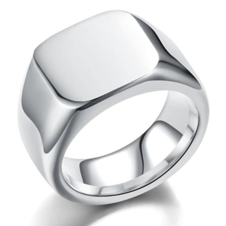 Smooth Heel Ring ruostumaton teräs hopea