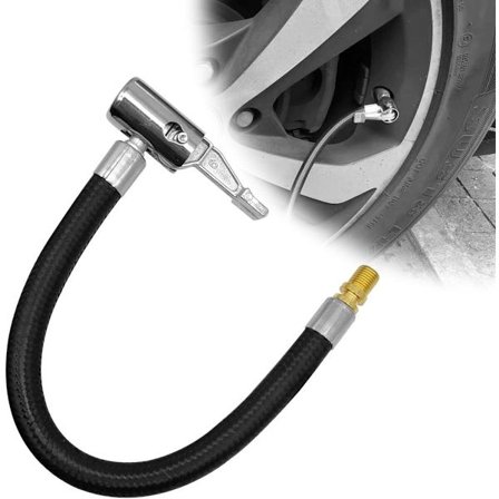 Bil Luftpumpe - 232 mm - Luftpumpe - Bilpumpe - Ventiladapter - Adapter til Luftslange til Bildæk