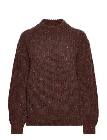 Elsa Rib Knit Høyhalset Pologenser Brun Nudie Jeans