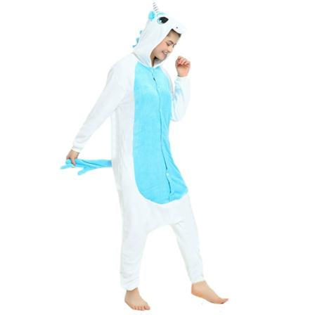 Unisex vuxen Onesie pyjamas plysch en bit white M