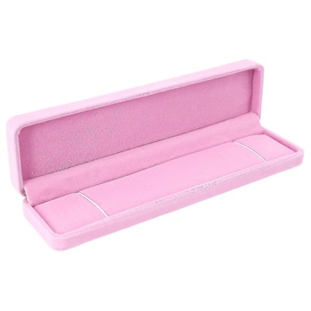 Fløjlsbeklædt Gaveæske til Smykker - Ring, Halskæde (d, Pink)