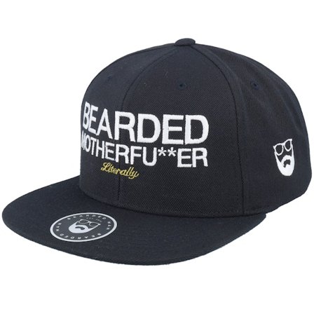 Bearded Man - Black - snapback - Cap - Bearded Mother Fu**ker Black/White Snapback - Hatstore
