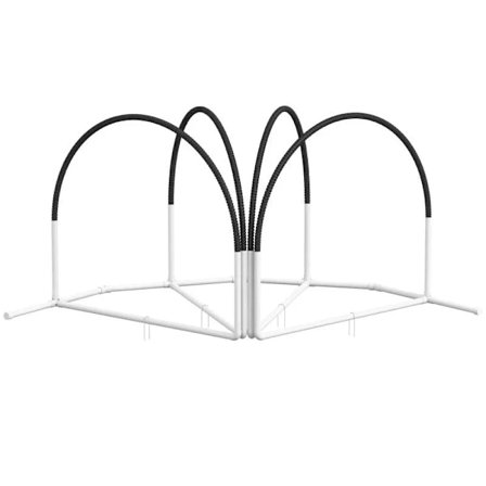 Rootz Dog Agility Sæt - 4 stykker - Hundetræningstilbehør - Bæretaske - U-formet Ground Spike - PE-ABS-oxford - Hvid-sort - 89 x 69 x 99 cm