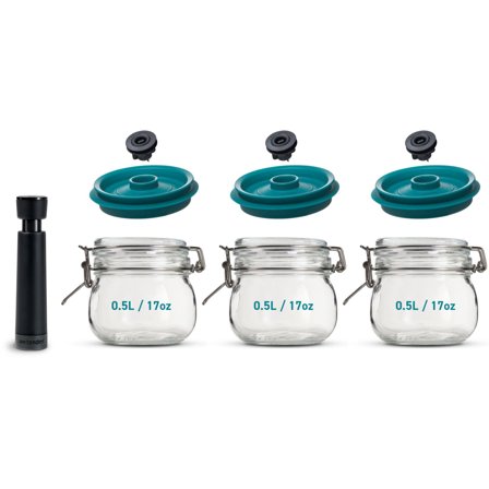 Airtender Vakuumforsegler + 3 krukker 0,5 liter - Kjøp kjøkkenmaskin hos Bakeren og Kokken' - 'Grønn