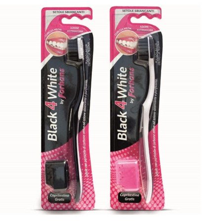 Forhans Spazzolino Black4White Setole Carbone Attivo 1 Pezzo