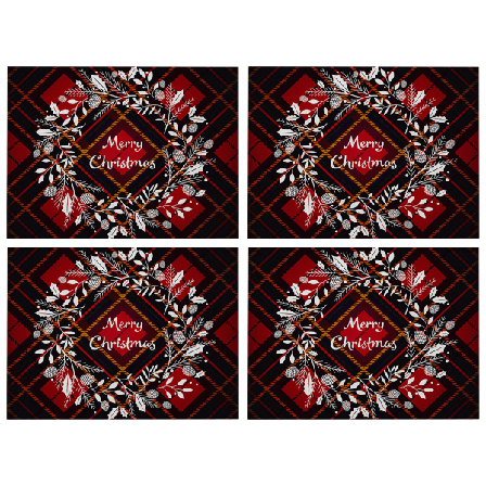Julröd jul vinter placemat, värmebeständig,