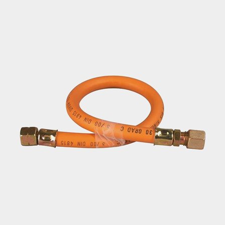 Tubo gas GPL pressato IGT, EN 16436-2, 1200 mm, 1/4" femmina con filettatura sinistra - raccordo a compressione 8 mm